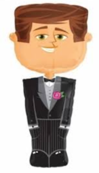 XXL Walking Balloon - Hochzeit, Bräutigam - ø 127cm